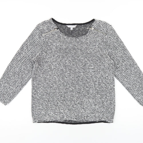 Red Herring Womens Grey Cotton Basic T-Shirt Size 10 Round Neck