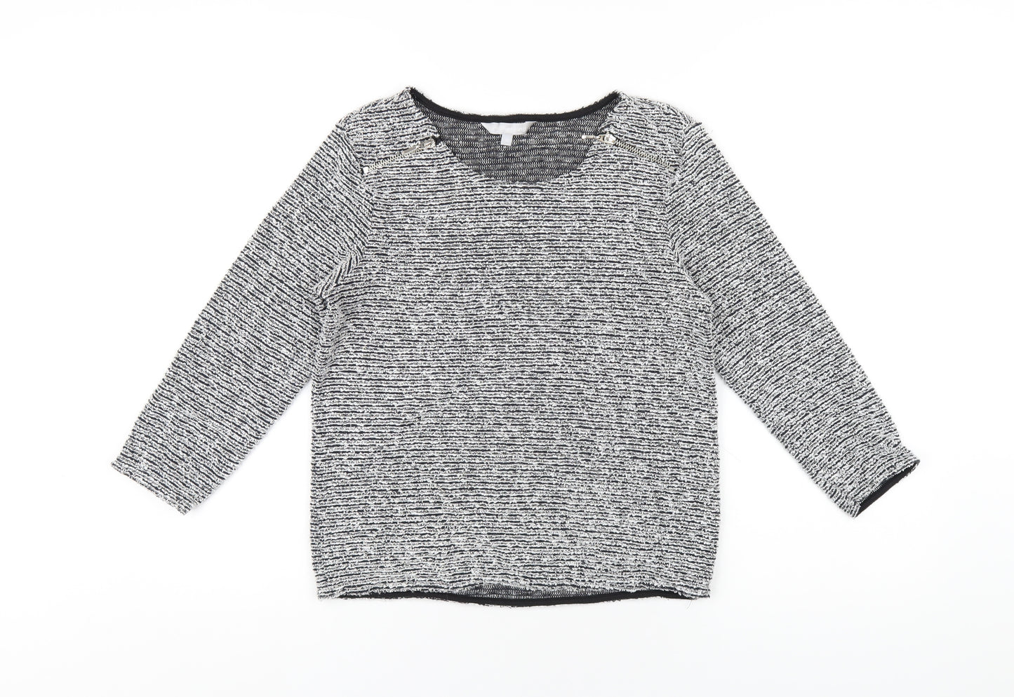 Red Herring Womens Grey Cotton Basic T-Shirt Size 10 Round Neck