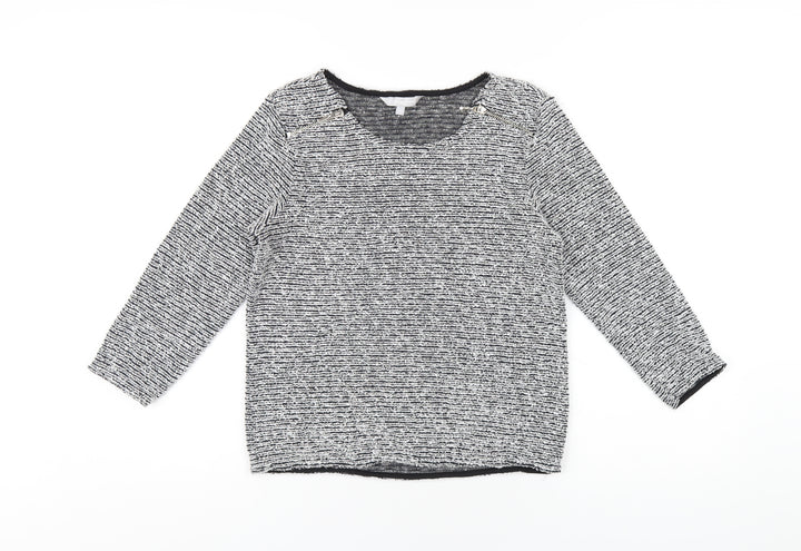 Red Herring Womens Grey Cotton Basic T-Shirt Size 10 Round Neck