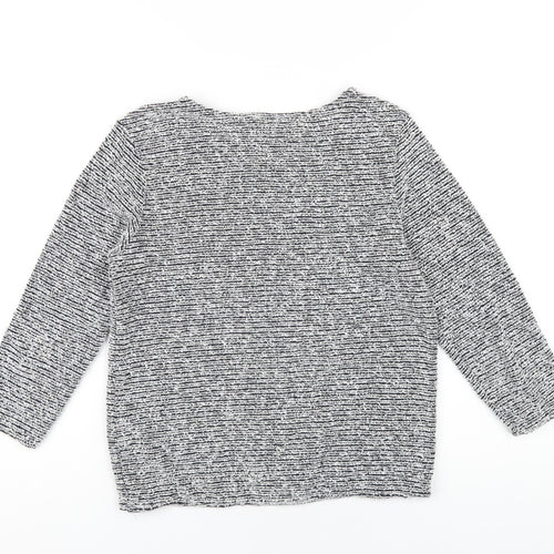 Red Herring Womens Grey Cotton Basic T-Shirt Size 10 Round Neck