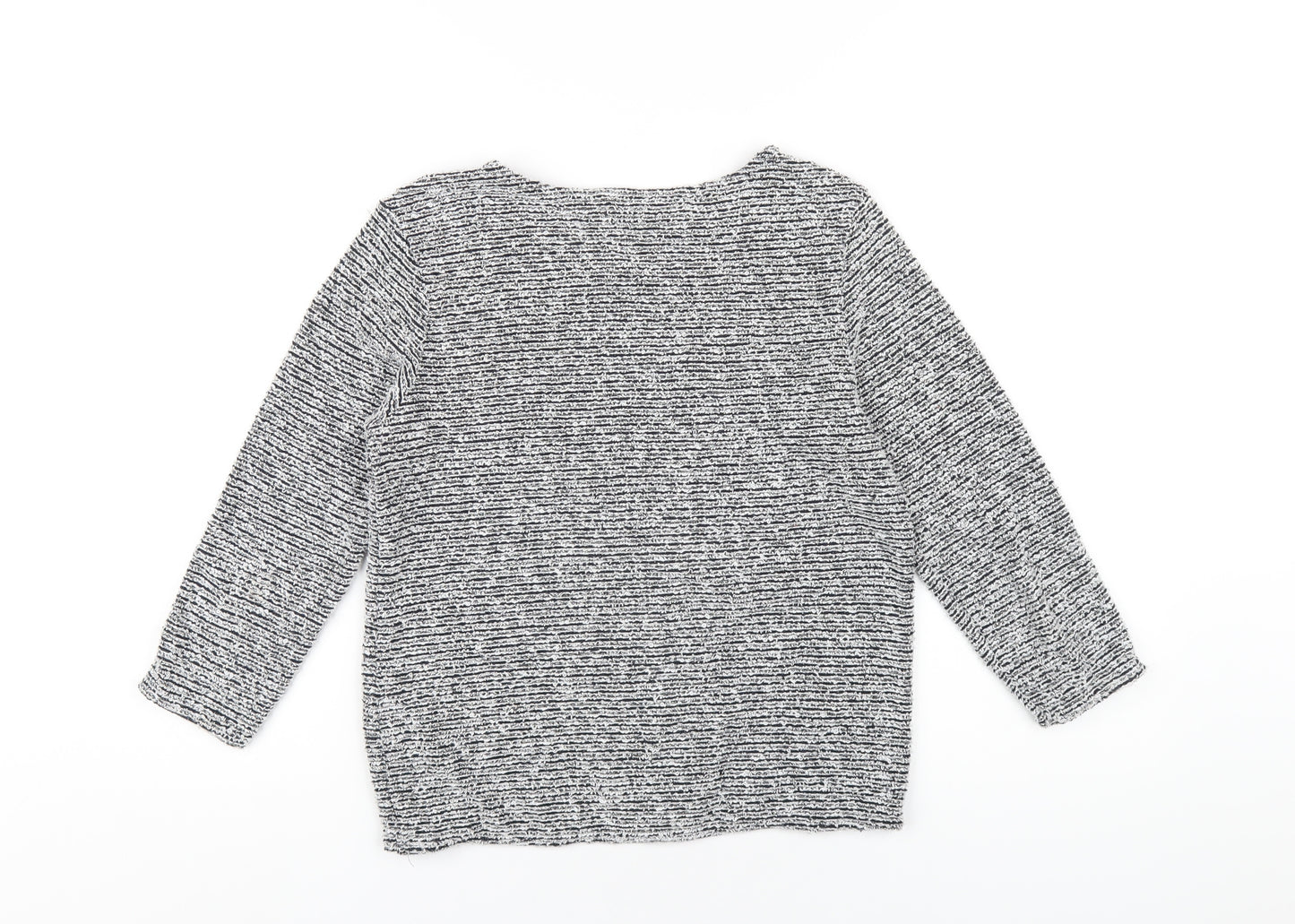 Red Herring Womens Grey Cotton Basic T-Shirt Size 10 Round Neck