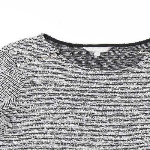 Red Herring Womens Grey Cotton Basic T-Shirt Size 10 Round Neck