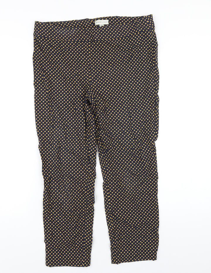 Adrienne Vittadini Womens Blue Polka Dot Viscose Capri Trousers Size 4 L25 in Regular