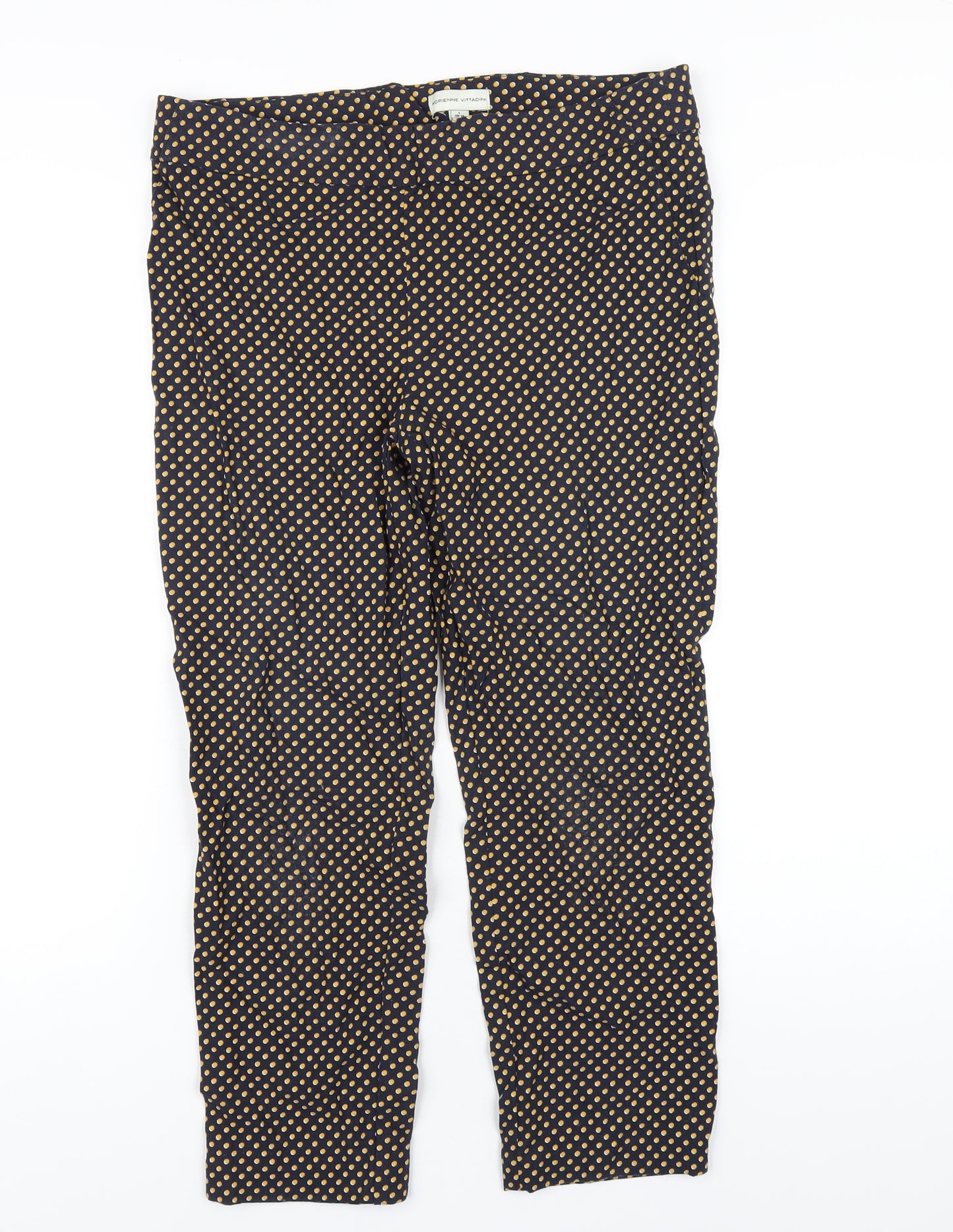 Adrienne Vittadini Womens Blue Polka Dot Viscose Capri Trousers Size 4 L25 in Regular