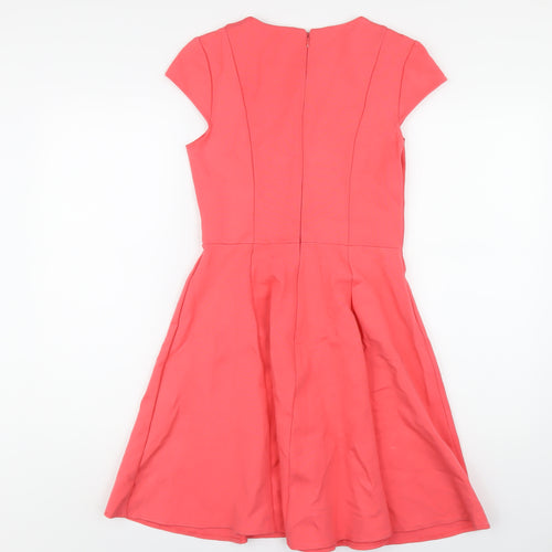Untold Womens Pink Viscose A-Line Size 10 Round Neck Zip