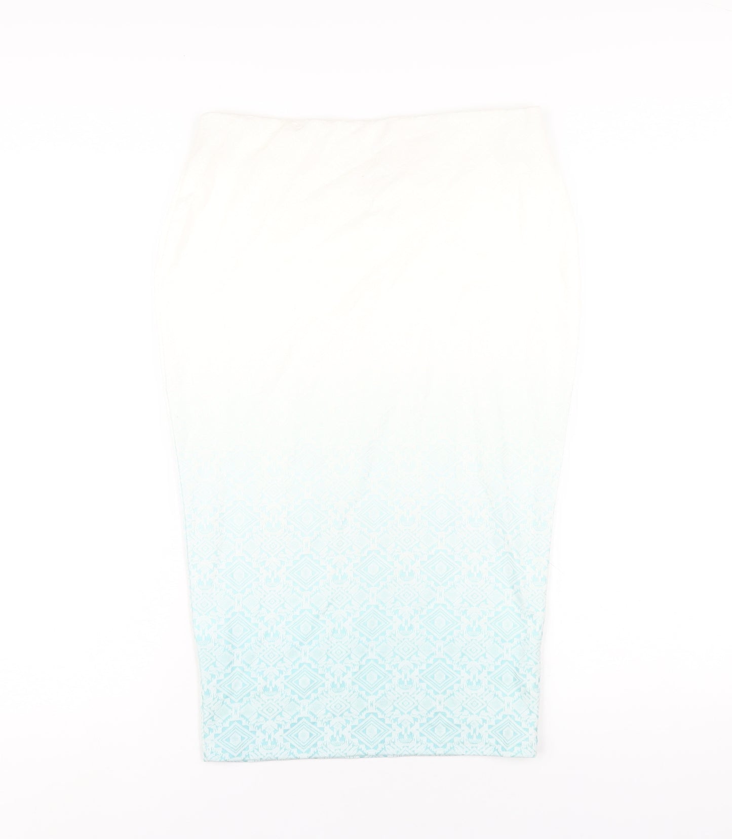 River Island Womens Blue Geometric Viscose Straight & Pencil Skirt Size 12