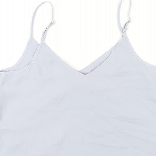 ASOS Womens Blue Polyester Camisole T-Shirt Size 8 V-Neck