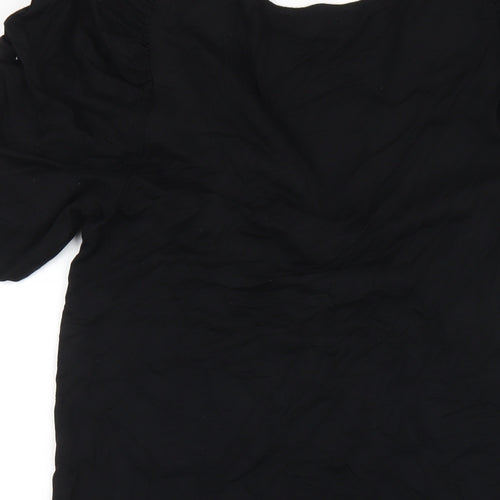 NEXT Womens Black Viscose A-Line Size 12 V-Neck Pullover