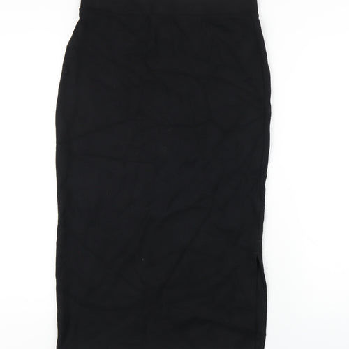 Marks and Spencer Womens Black Polyester Straight & Pencil Skirt Size 10