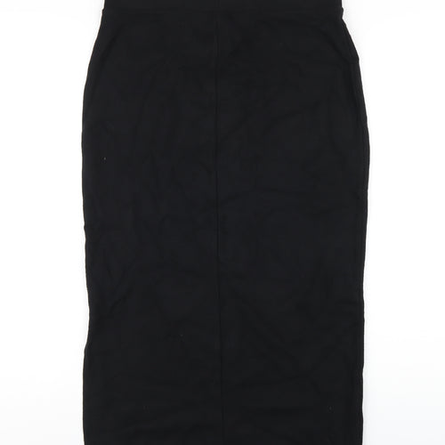 Marks and Spencer Womens Black Polyester Straight & Pencil Skirt Size 10