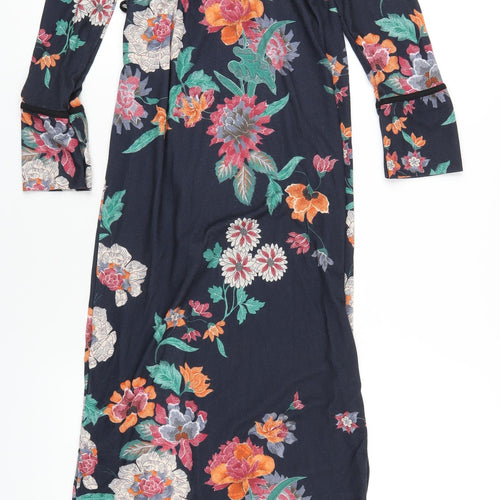 Boohoo Womens Multicoloured Floral Polyester Wrap Dress Size 8 V-Neck Tie