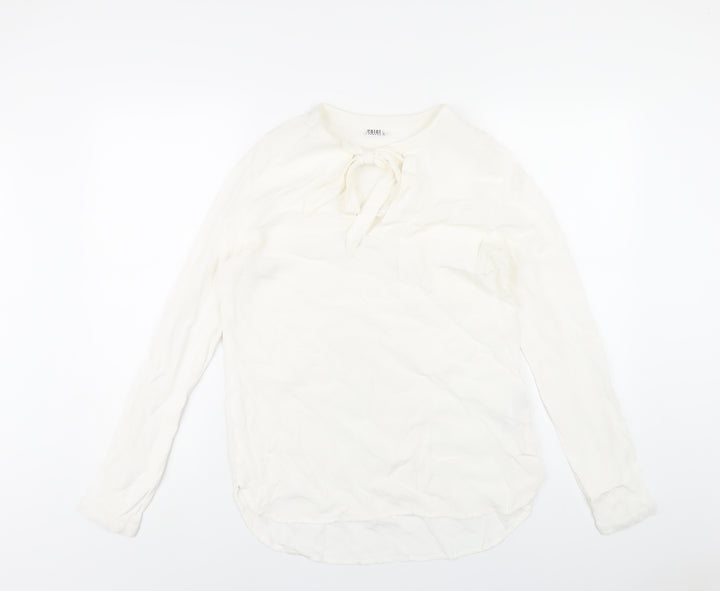 Saint Tropez Clothing Womens White Viscose Basic Blouse Size S Round Neck