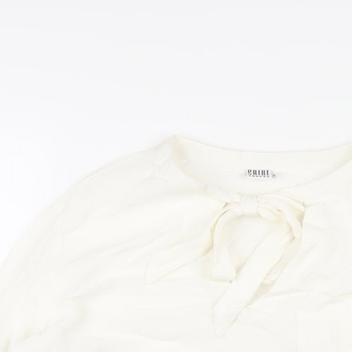 Saint Tropez Clothing Womens White Viscose Basic Blouse Size S Round Neck