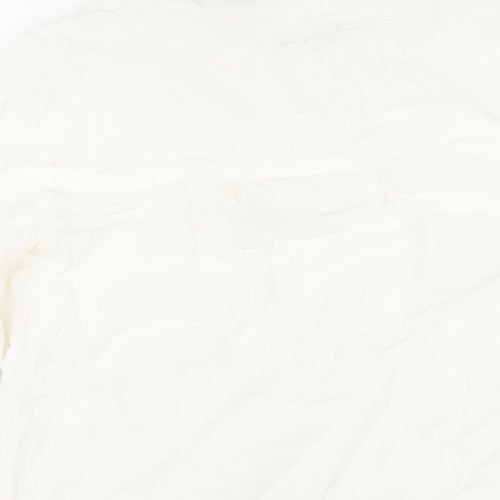 Saint Tropez Clothing Womens White Viscose Basic Blouse Size S Round Neck
