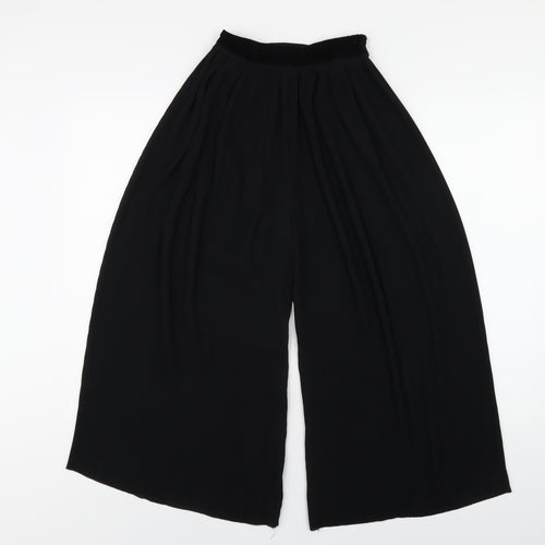 Zara Womens Black Polyester Capri Trousers Size XS L21 in Regular