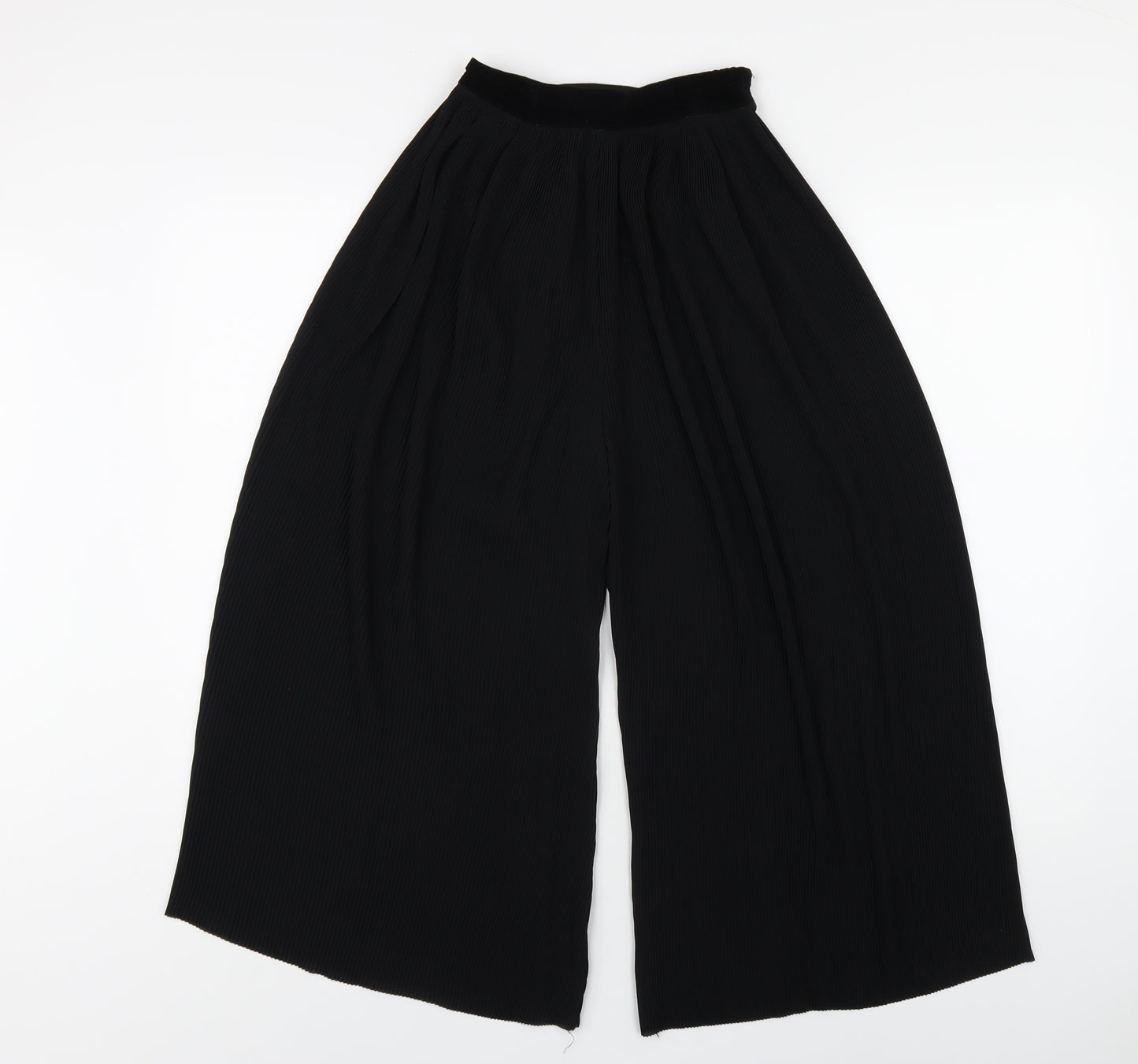 Zara Womens Black Polyester Capri Trousers Size XS L21 in Regular