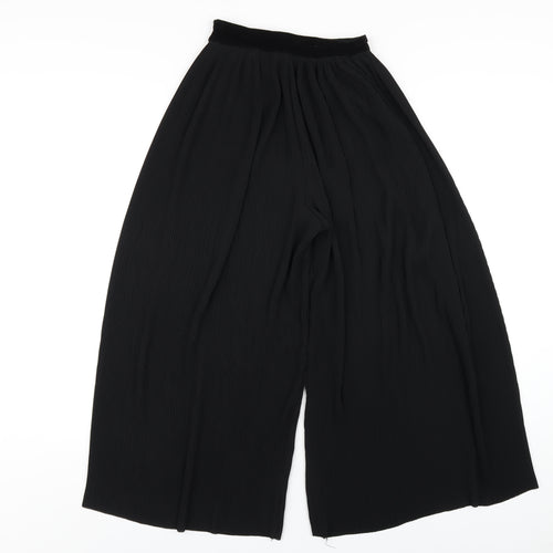 Zara Womens Black Polyester Capri Trousers Size XS L21 in Regular