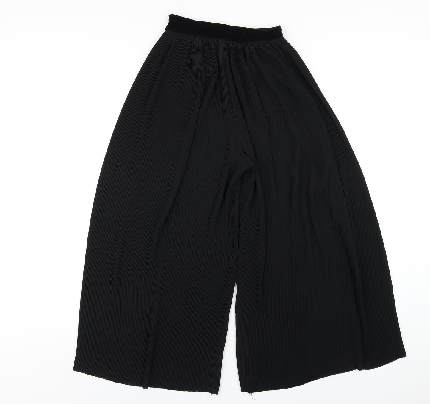 Zara Womens Black Polyester Capri Trousers Size XS L21 in Regular