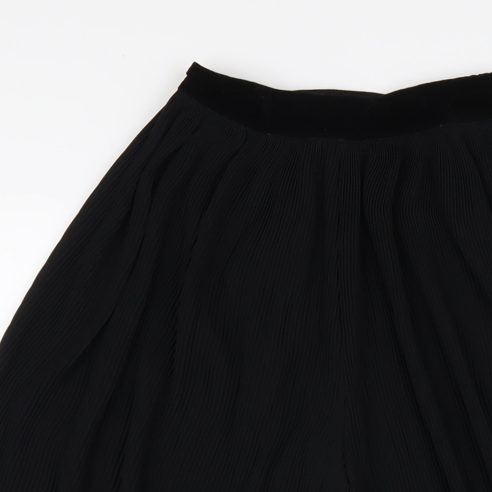 Zara Womens Black Polyester Capri Trousers Size XS L21 in Regular