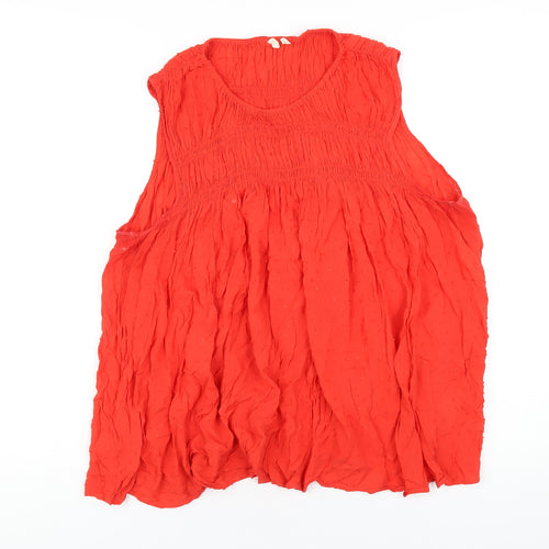 Gap Womens Red Viscose Basic T-Shirt Size L Round Neck