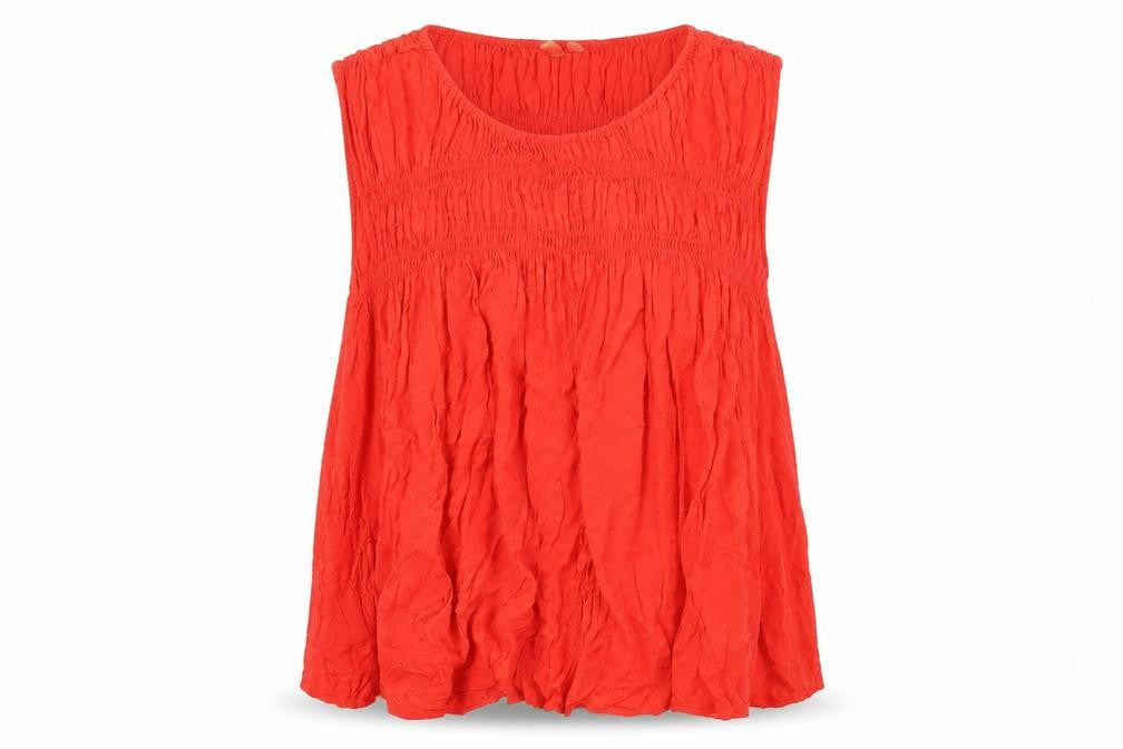 Gap Womens Red Viscose Basic T-Shirt Size L Round Neck