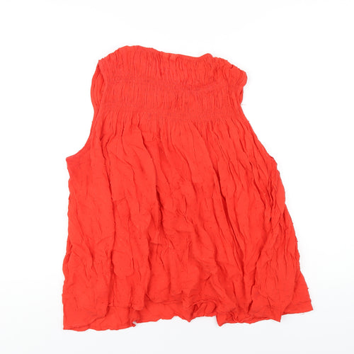 Gap Womens Red Viscose Basic T-Shirt Size L Round Neck