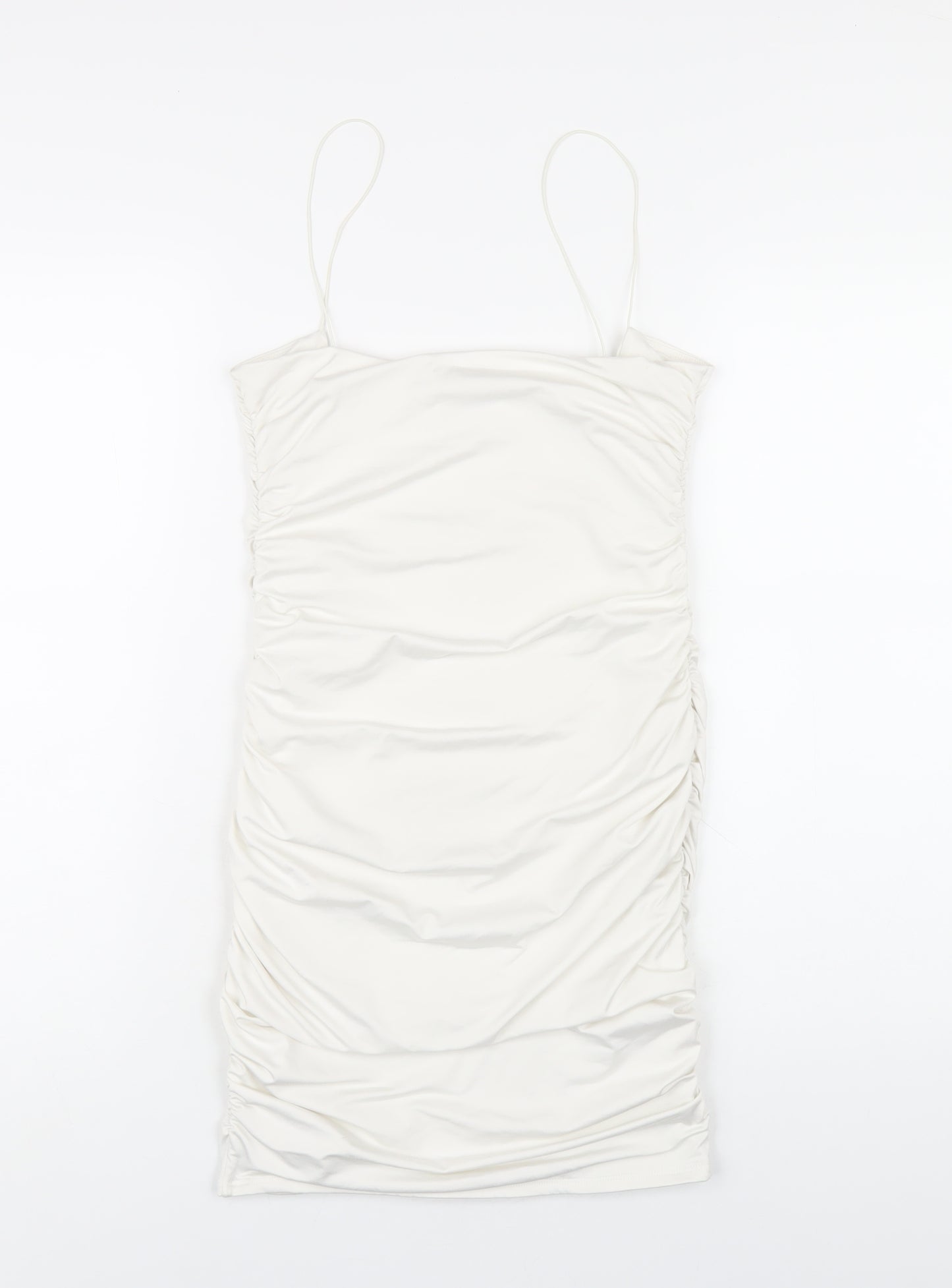 Oh Polly Womens White Polyester Bodycon Size 10 Round Neck Pullover
