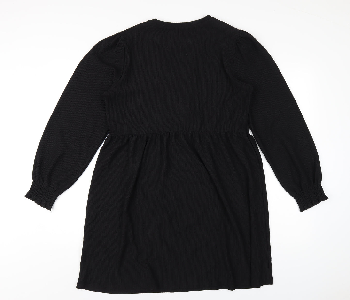 New Look Womens Black Polyester A-Line Size 12 Round Neck Pullover