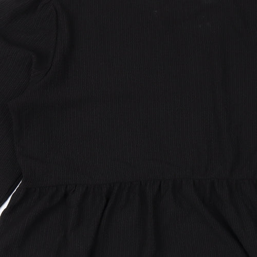 New Look Womens Black Polyester A-Line Size 12 Round Neck Pullover