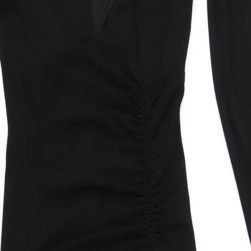 Zara Womens Black Polyester Maxi Size XS Round Neck Zip