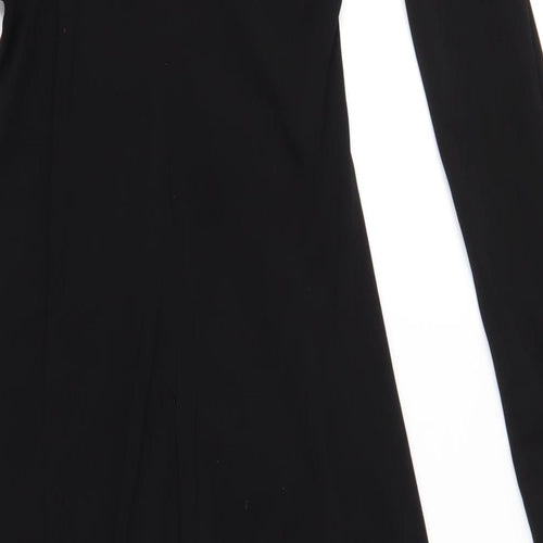 Zara Womens Black Polyester Maxi Size XS Round Neck Zip