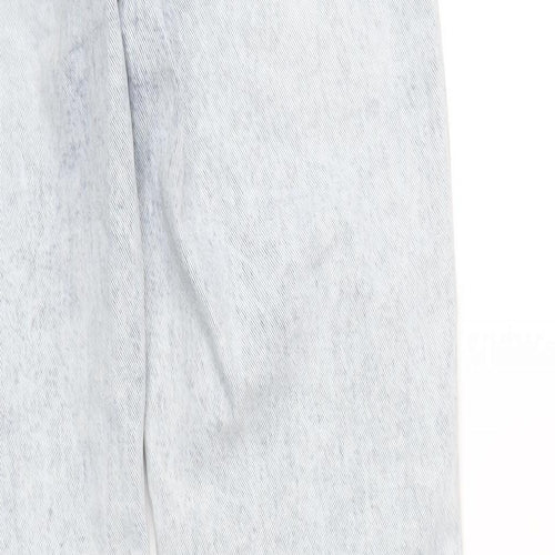 Queen Hearts Womens Blue Cotton Straight Jeans Size S L34 in Regular Zip