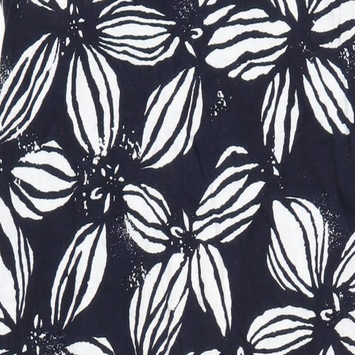 Debenhams Womens Blue Floral Cotton Tank Dress Size 14 Scoop Neck Pullover