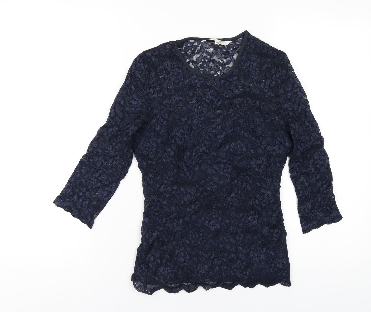 Damsel in a Dress Womens Blue Polyamide Basic T-Shirt Size 12 Round Neck