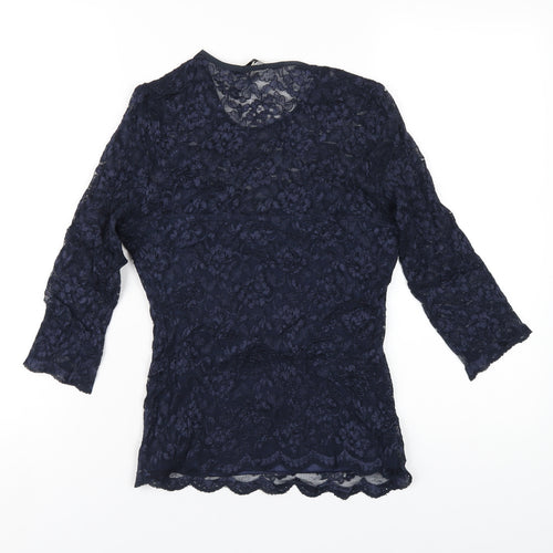 Damsel in a Dress Womens Blue Polyamide Basic T-Shirt Size 12 Round Neck
