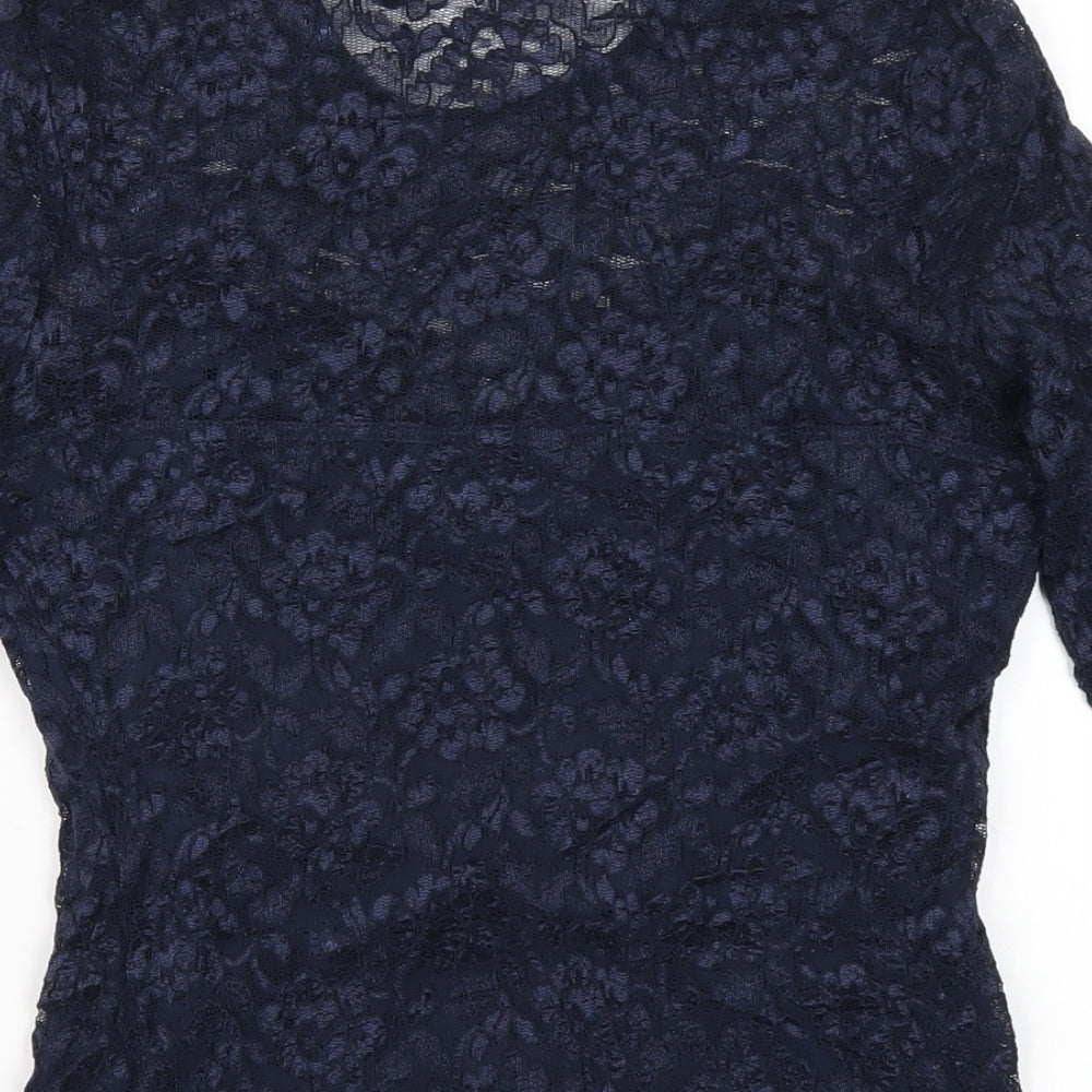 Damsel in a Dress Womens Blue Polyamide Basic T-Shirt Size 12 Round Neck