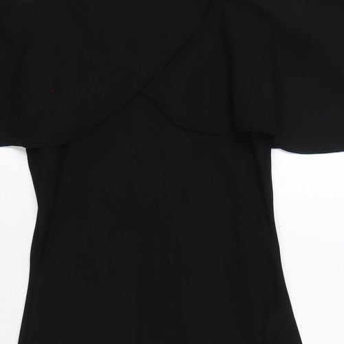 Boohoo Womens Black Polyester Bodycon Size 8 Square Neck Pullover