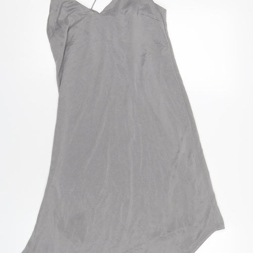 Topshop Womens Grey Polyester A-Line Size 10 V-Neck Pullover