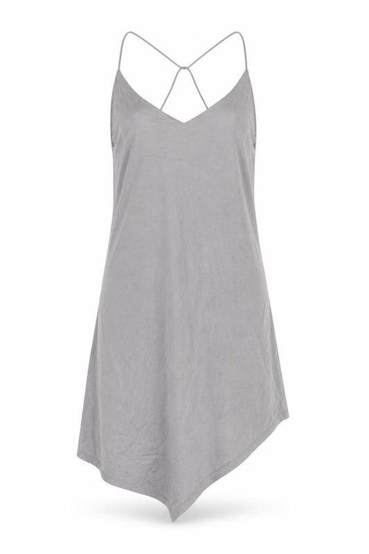 Front view of Topshop women’s grey polyester a-line, size UK 10, v-neck pullover