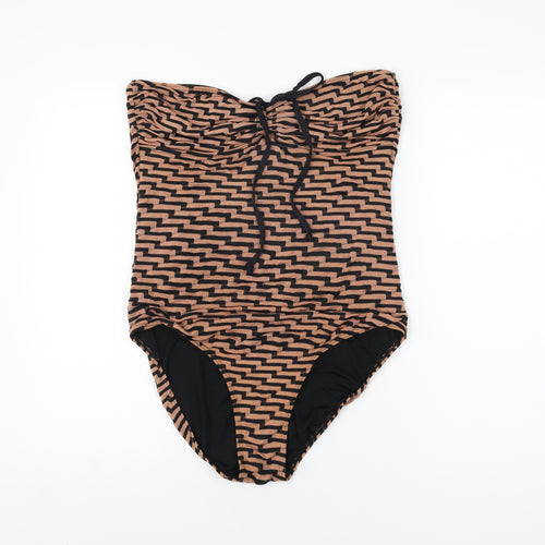 NEXT Womens Gold Geometric Nylon One Piece Size 16