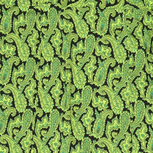 Topshop Womens Green Paisley Polyester Flare Skirt Size 16 Button