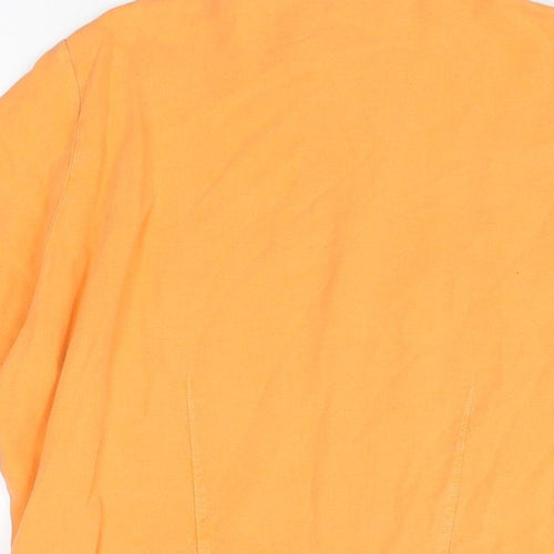 Jorli Womens Orange Lyocell Basic Button-Up Size 14 Collared