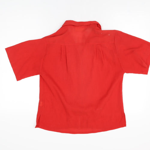 Debenhams Womens Red Polyester Basic Button-Up Size 10 Collared
