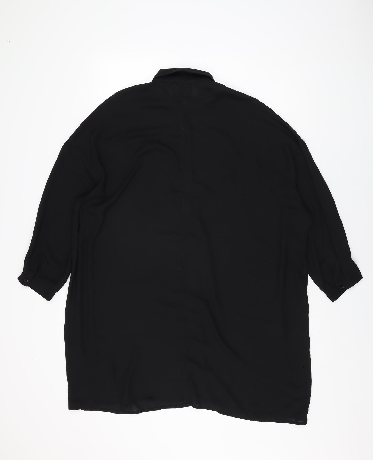 ASOS Womens Black Polyester Shirt Dress Size 10 Collared Button