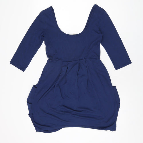 Silence + Noise Womens Blue Rayon Mini Size M Scoop Neck Pullover