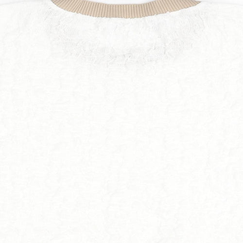 Gallery Womens White Polyester Basic T-Shirt Size M Round Neck