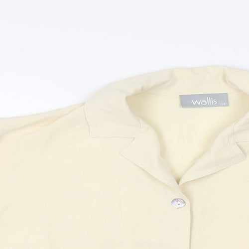 Wallis Womens Ivory Polyester Basic Button-Up Size 14 Collared