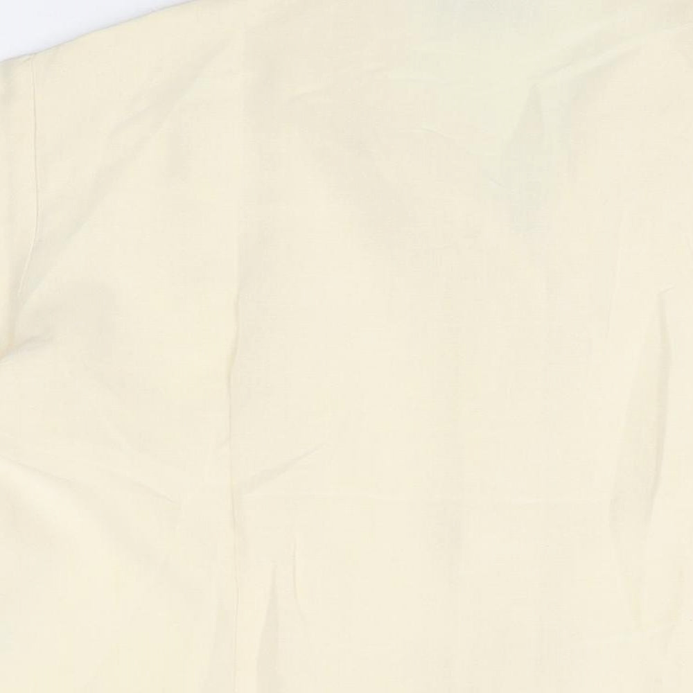 Wallis Womens Ivory Polyester Basic Button-Up Size 14 Collared