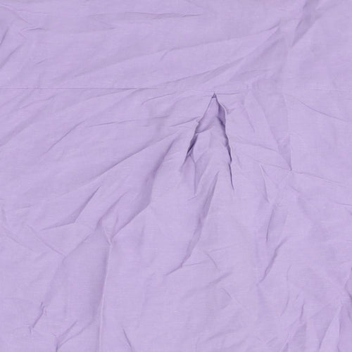 Autograph Womens Purple Viscose Basic Button-Up Size 14 V-Neck