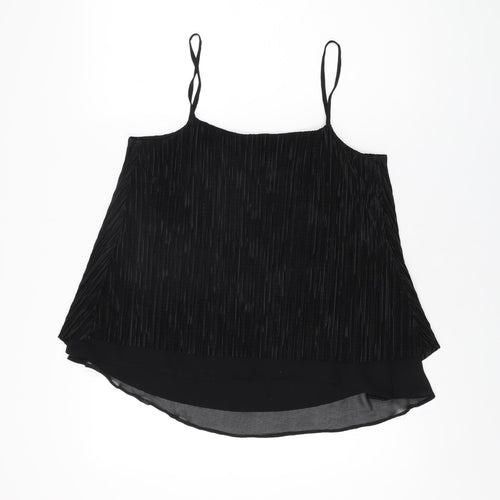 Red Herring Womens Black Viscose Camisole T-Shirt Size 12 Scoop Neck